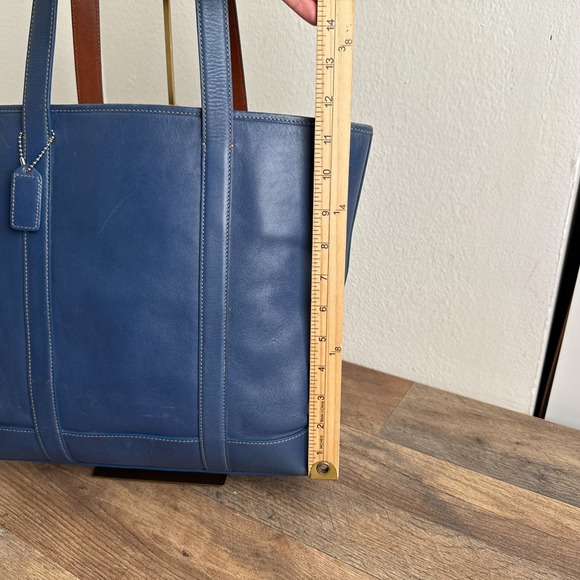 Vintage Coach Hamptons Tote Shoulder Bag Leather Blue 5188 WITH COA - Picture 5 of 16
